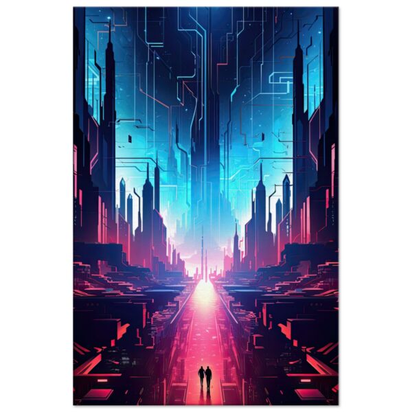 Digital Paradise Abstract Futuristic Canvas Print - 50x75 cm / 20x30″, Slim