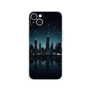 City Skyline Night Constellations Phone Case - Flexi case, Apple - iPhone 14 Plus