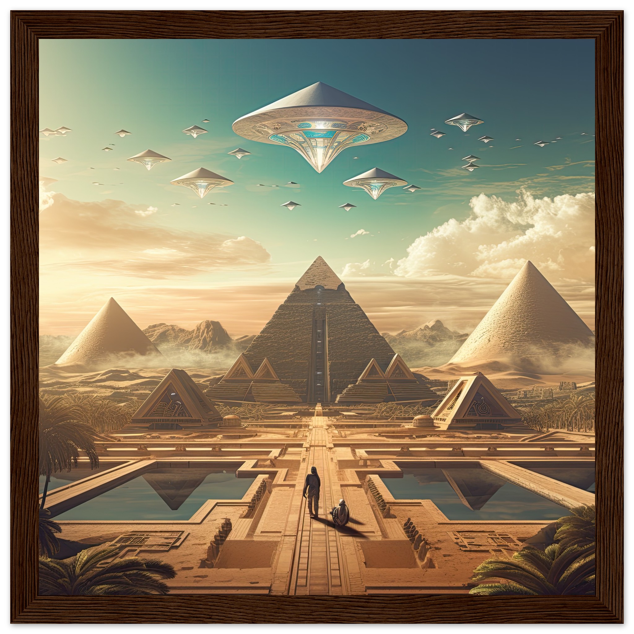 Sci-Fi Futuristic Egypt Framed Print