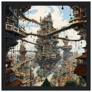 Surreal City Abstract Framed Print
