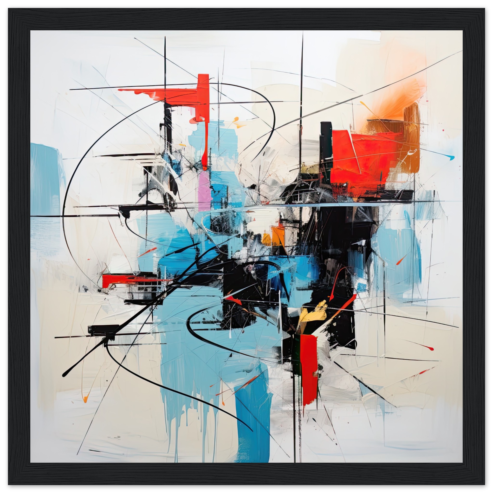 Abstract White Painted Framed Print