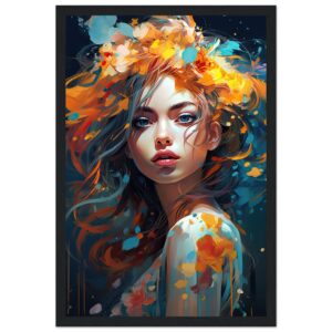 Girl Painted in Color Framed Print