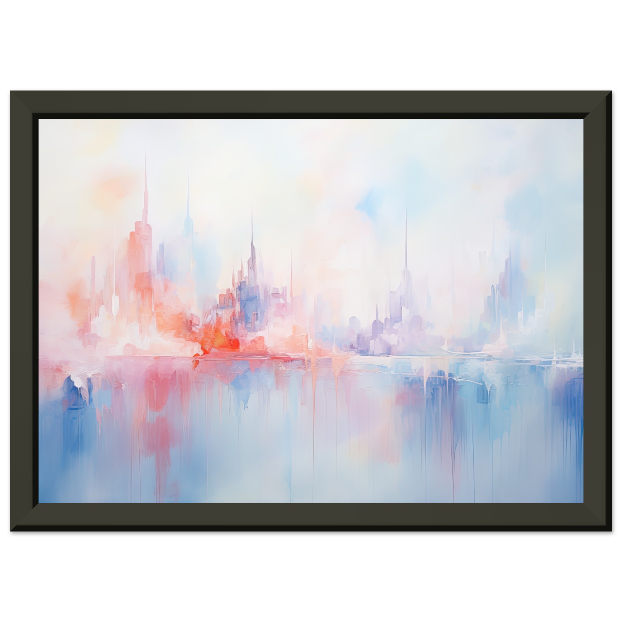 Pastel Abstract City Skyline Framed Print