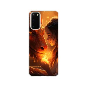 Magical Friendship – Girl and Dragon – Phone Case - Flexi case, Samsung - Galaxy S20