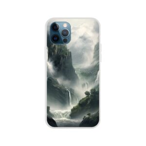Mountain Waterfalls Rugged Phone Case - Flexi case, Apple - iPhone 12 Pro