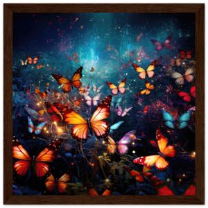 Butterflies of Light Colorful Framed Print