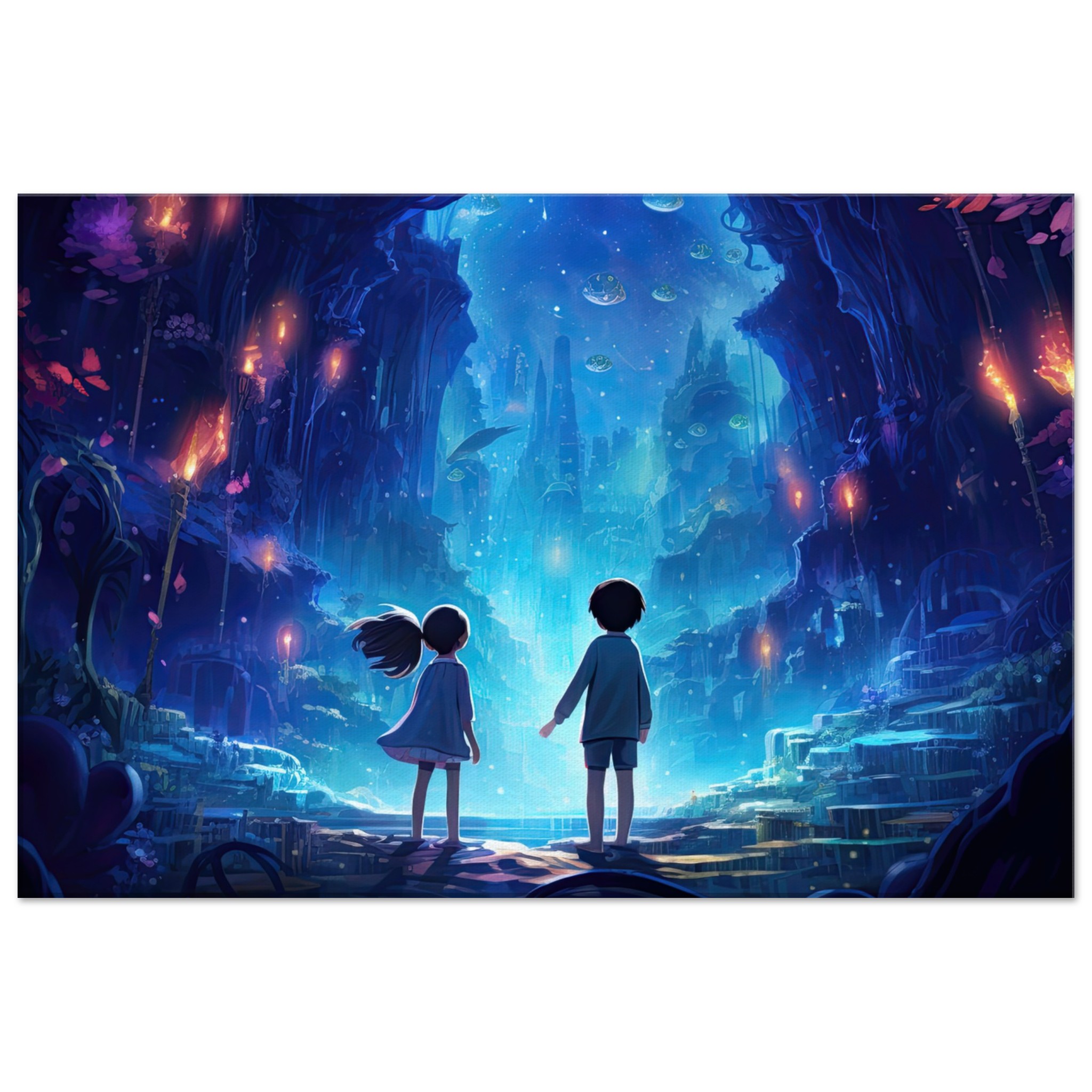 A World of Wonder – Anime Style Canvas Print – 50×75 cm / 20×30″, Thick