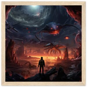 There Be Monsters Sci-fi Framed Print