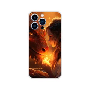 Magical Friendship – Girl and Dragon – Phone Case - Flexi case, Apple - iPhone 13 Pro