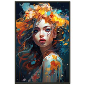 Girl Painted in Color Framed Print