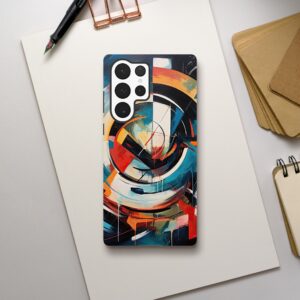 Abstract Colorful Painted Blue Phone Case - Tough case, Samsung - Galaxy S22 Ultra