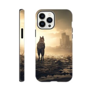 Lone Wolf Post-Apocalyptic World Phone Case - Tough case, Apple - iPhone 13 Pro Max