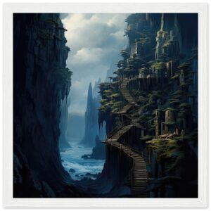Cliffside Kingdom Landscape Framed Print