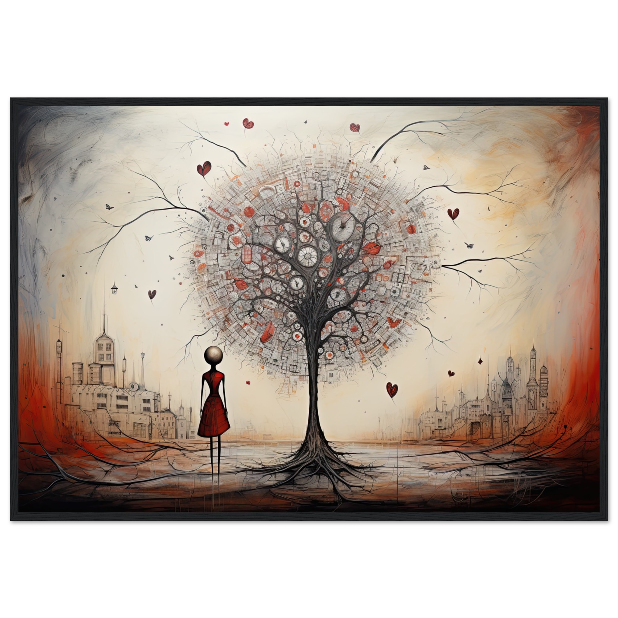 Heart Tree of Desire – Abstract Framed Print