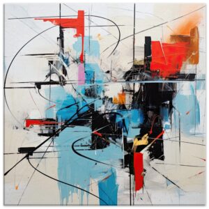 Abstract White Painted Canvas Print - 50x50 cm / 20x20″, Slim