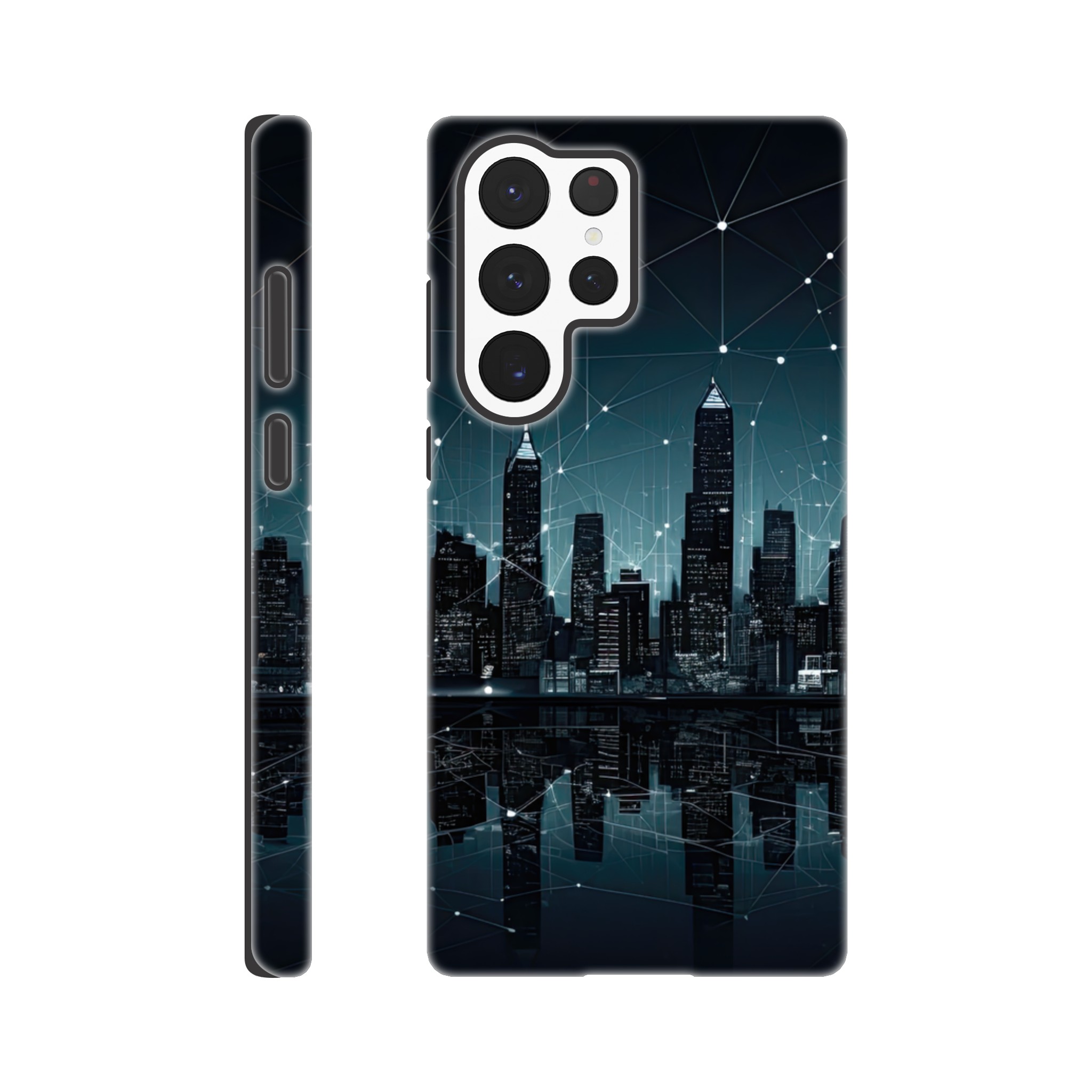 City Skyline Night Constellations Phone Case – Tough case, Samsung – Galaxy S22 Ultra