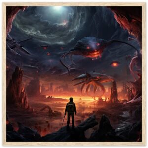 There Be Monsters Sci-fi Framed Print