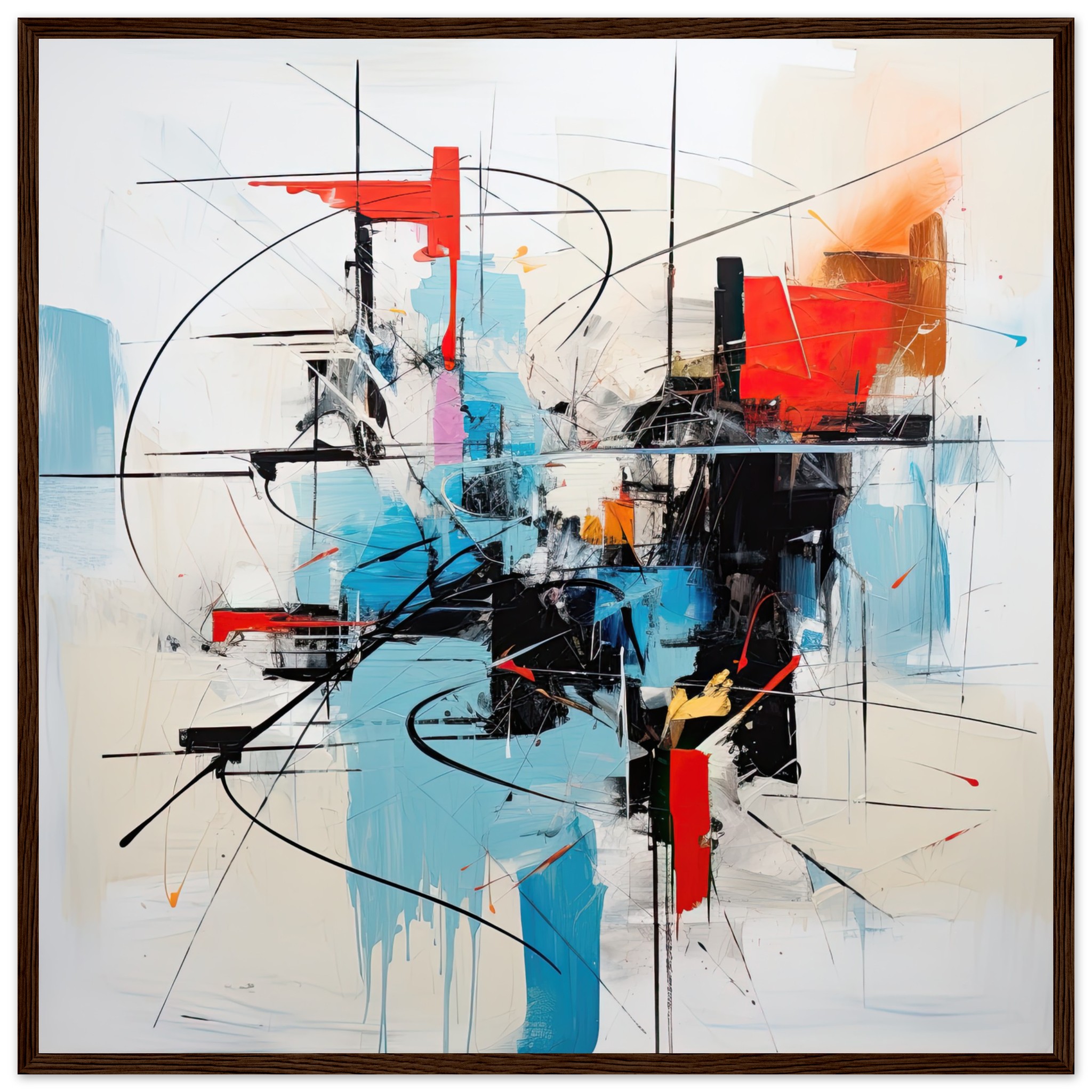 Abstract White Painted Framed Print