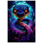 Psychedelic Snake Ultraviolet Colors Poster