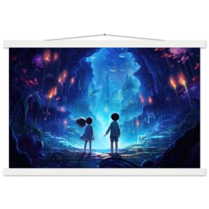 A World of Wonder - Anime Style Hanging Print - 40x60 cm / 16x24″, White wall hanger