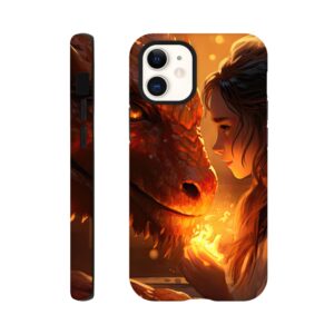 Magical Friendship – Girl and Dragon – Phone Case - Tough case, Apple - iPhone 12 Mini