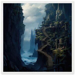 Cliffside Kingdom Landscape Framed Print
