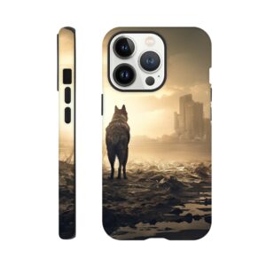 Lone Wolf Post-Apocalyptic World Phone Case - Tough case, Apple - iPhone 13 Pro