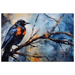 Bird Watercolor Painting Abstract Canvas Print - 50x75 cm / 20x30″, Slim