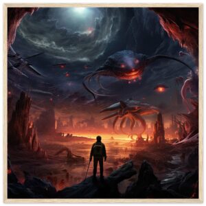 There Be Monsters Sci-fi Framed Print