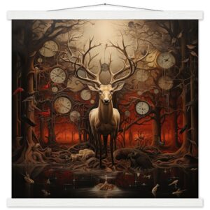 Forest Spirit God of Time Hanging Print - 50x50 cm / 20x20″, White wall hanger