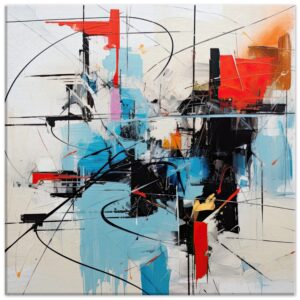 Abstract White Painted Canvas Print