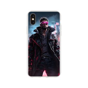 Cool Cyberpunk Dude Phone Case - Flexi case, Apple - iPhone XS