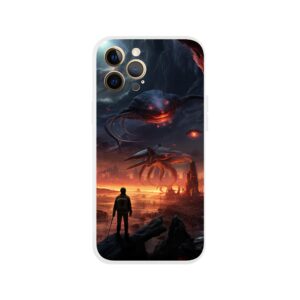 There Be Monsters Sci-fi Phone Case - Flexi case, Apple - iPhone 12 Pro Max