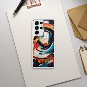 Abstract Colorful Painted Blue Phone Case - Flexi case, Samsung - Galaxy S21 Ultra