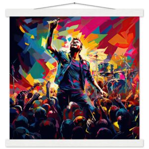 Concert in Color - Pop Art Print with Hanger - 40x40 cm / 16x16″, White wall hanger
