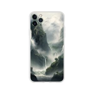 Mountain Waterfalls Rugged Phone Case - Flexi case, Apple - iPhone 11 Pro Max