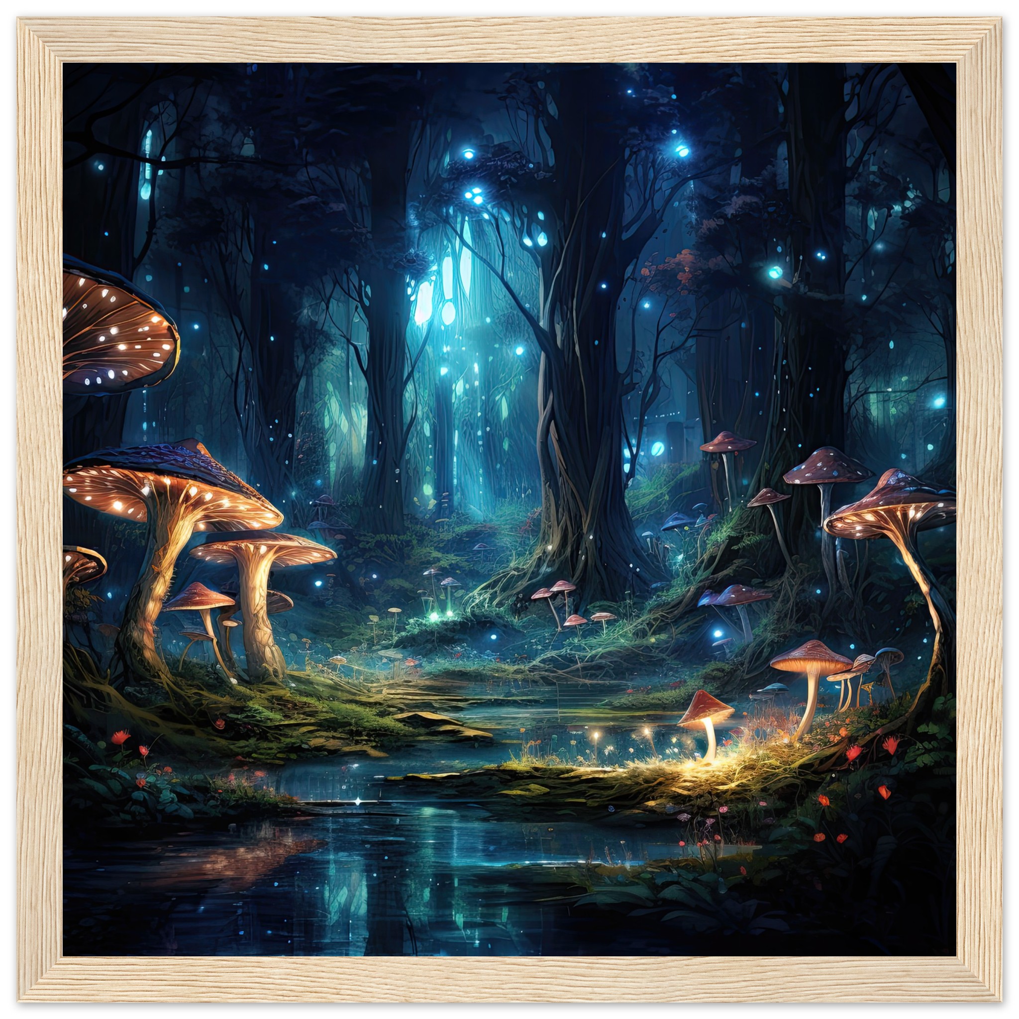 Enchanted Forest of Lights Framed Print