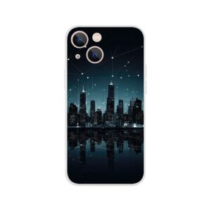 City Skyline Night Constellations Phone Case - Flexi case, Apple - iPhone 13 Mini