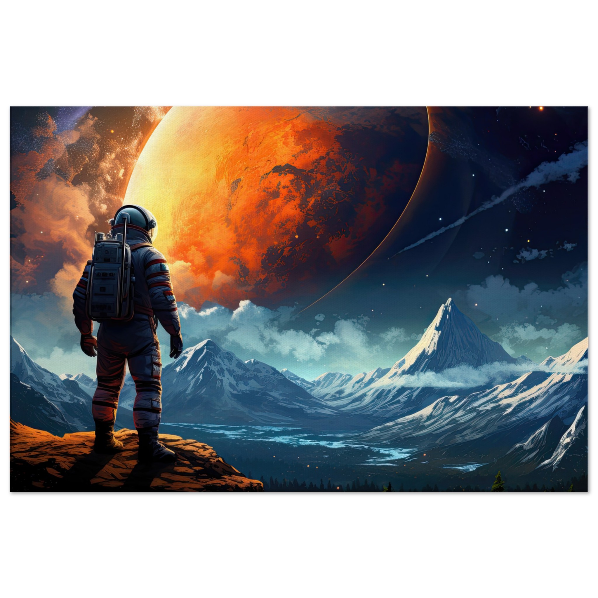 The Great Moon – Astronaut Canvas Print – 60×90 cm / 24×36″, Slim