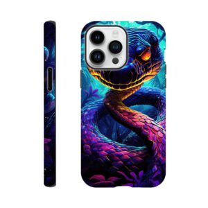 Psychedelic Snake Ultraviolet Colors Phone Case - Tough case, Apple - iPhone 14 Pro Max