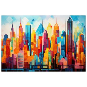 Colorful Abstract Cityscape Painted - Poster - 30x45 cm / 12x18″