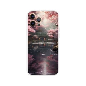 Secret Cherry Blossom Temple Phone Case - Flexi case, Apple - iPhone 12 Pro Max