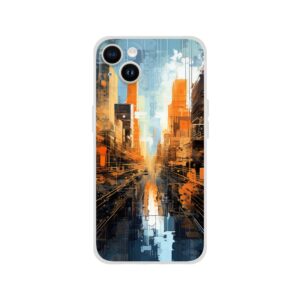 Abstract City Paint Splatter Phone Case - Flexi case, Apple - iPhone 14 Plus