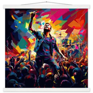 Concert in Color - Pop Art Print with Hanger - 50x50 cm / 20x20″, White wall hanger