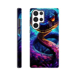 Psychedelic Snake Ultraviolet Colors Phone Case - Tough case, Samsung - Galaxy S22 Ultra