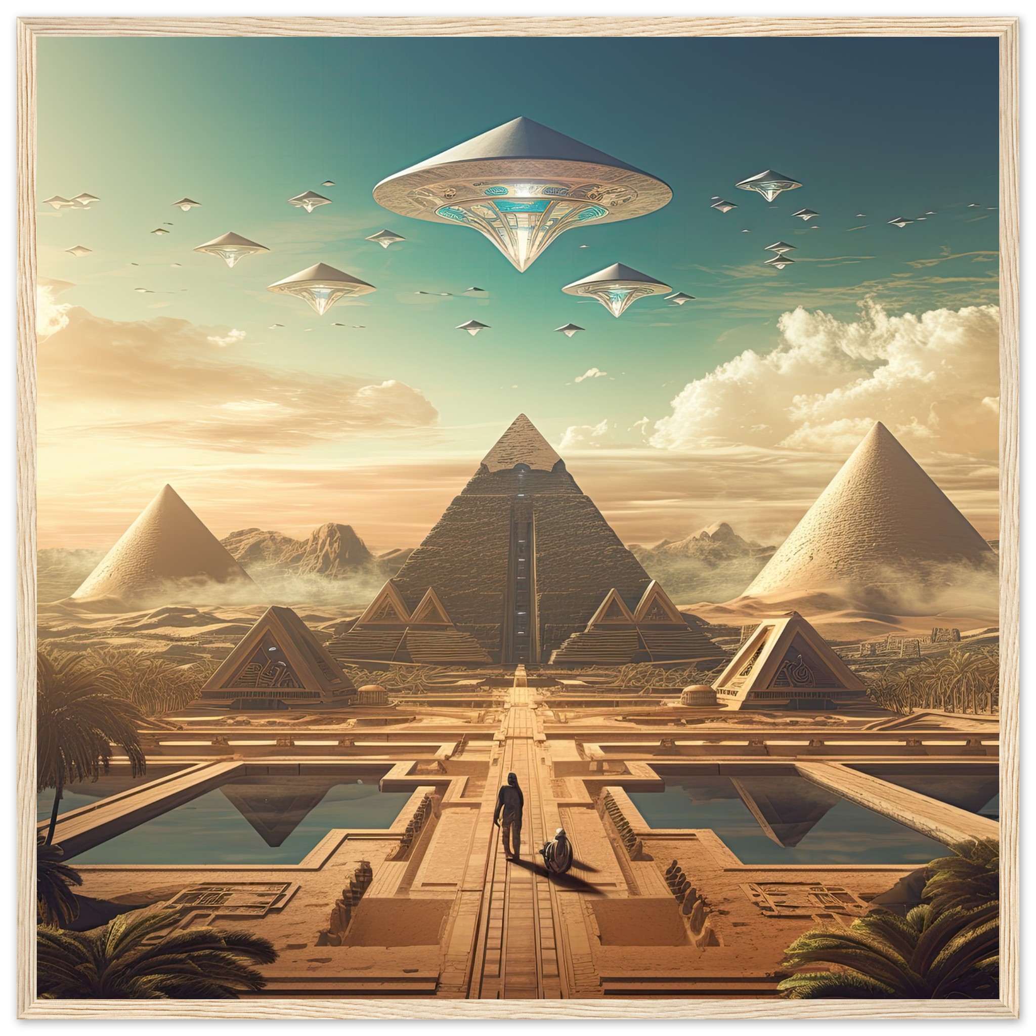 Sci-Fi Futuristic Egypt Framed Print
