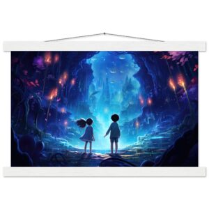 A World of Wonder - Anime Style Hanging Print - 30x45 cm / 12x18″, White wall hanger