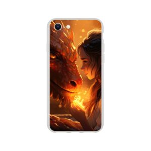 Magical Friendship – Girl and Dragon – Phone Case - Flexi case, Apple - iPhone SE