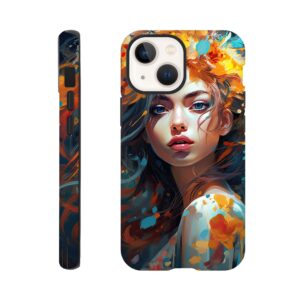 Girl Painted in Color Phone Case - Tough case, Apple - iPhone 13 Mini