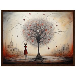 Heart Tree of Desire – Abstract Framed Print
